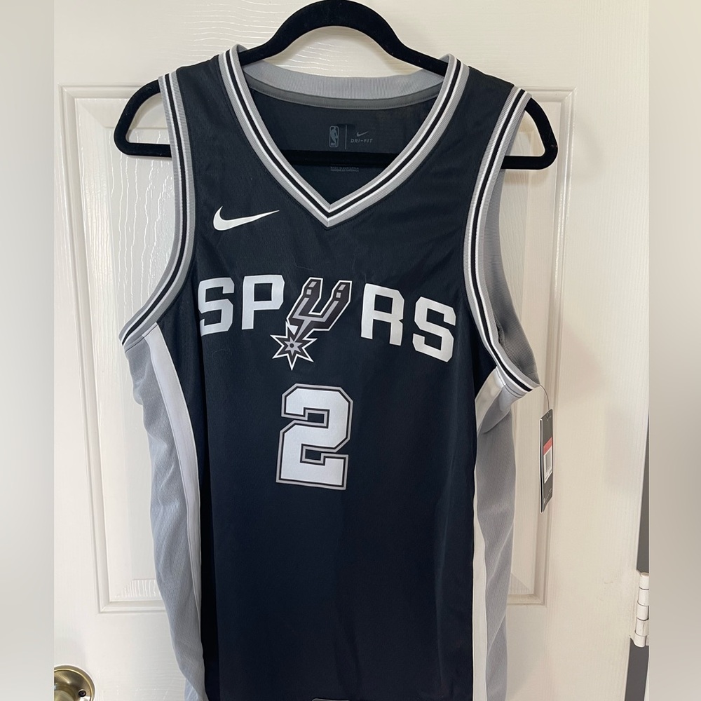 New with tags Leonard #2 Spurs black jersey size 48